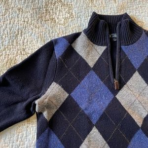 JCrew Men’s Lambs Wool Sweater Navy Blue Sz S